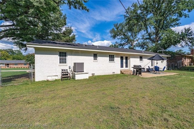1723 N 52nd St, Fort Smith, AR 72904 - back of property featuring entry steps, a patio area, and crawl space