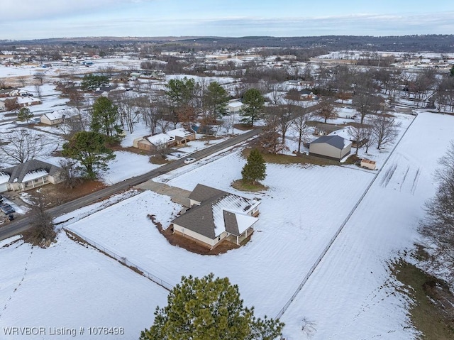 view of snowy aerial view