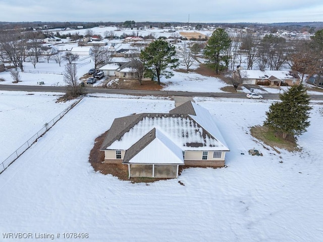 view of snowy aerial view