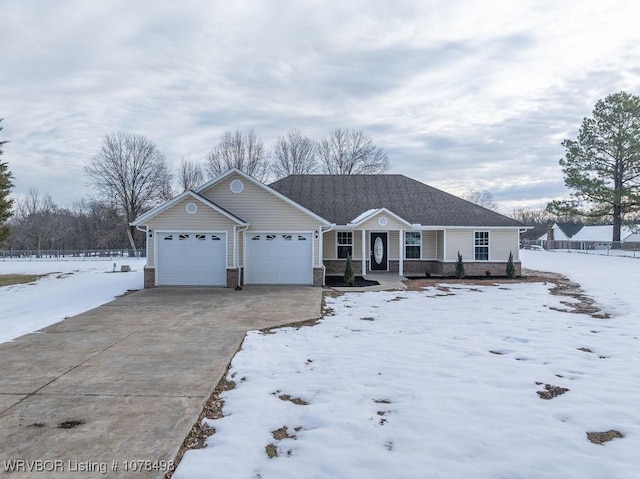 ranch-style home with a garage