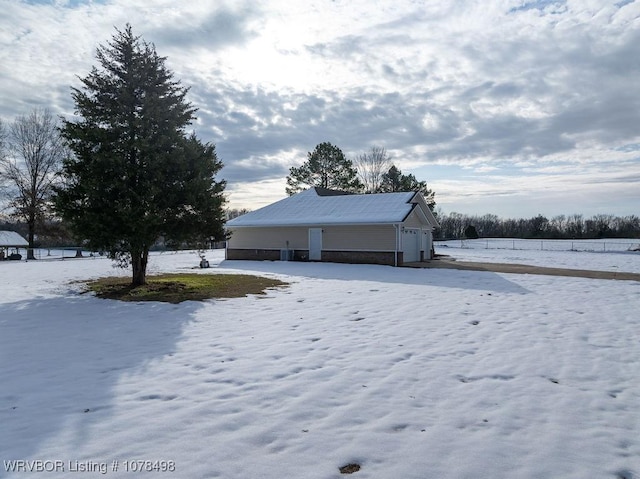 view of snowy exterior