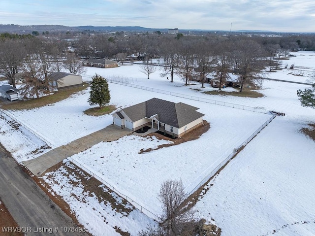 view of snowy aerial view