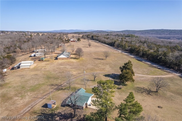 bird's eye view featuring a rural view