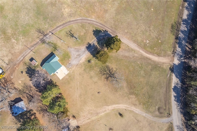 aerial view featuring a rural view