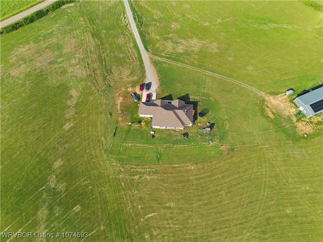 drone / aerial view with a rural view