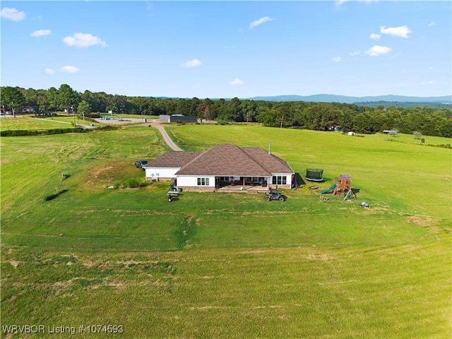 aerial view featuring a rural view