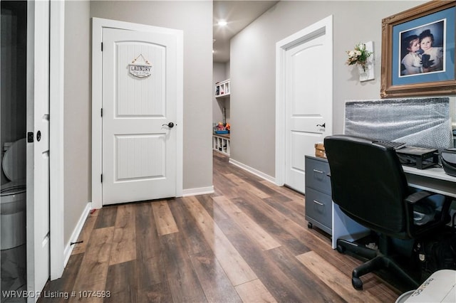 office featuring dark hardwood / wood-style floors