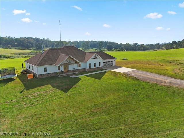 drone / aerial view featuring a rural view