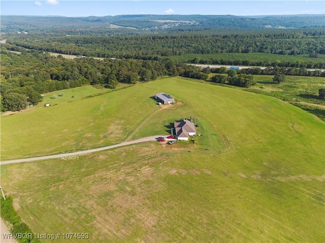 drone / aerial view featuring a rural view