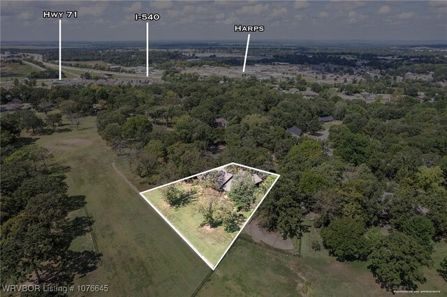 bird's eye view with a rural view