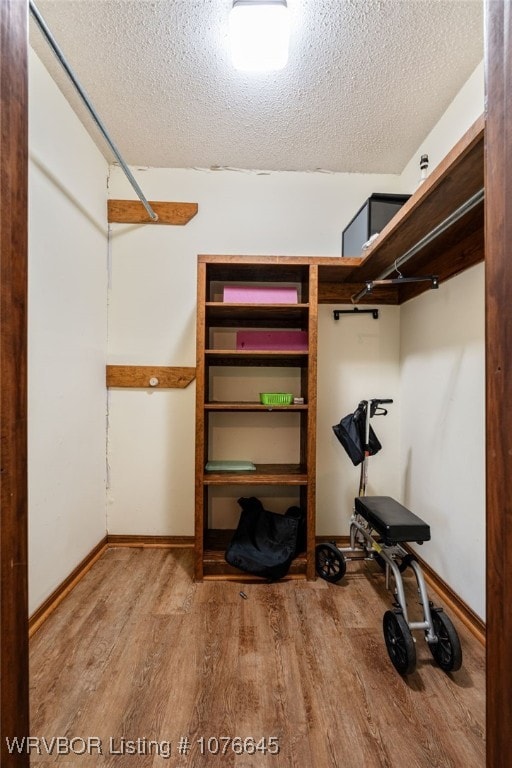 spacious closet with light hardwood / wood-style floors