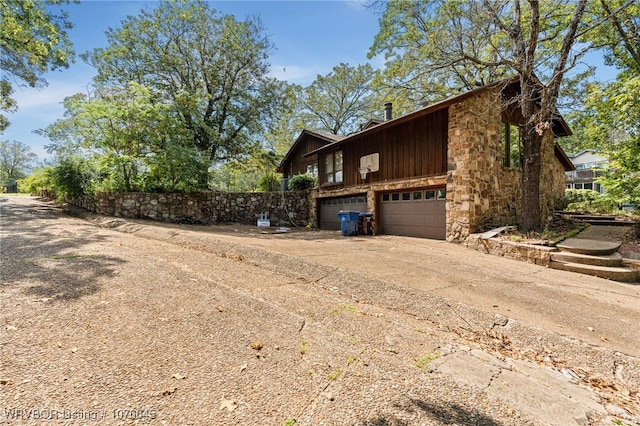 view of home's exterior featuring a garage