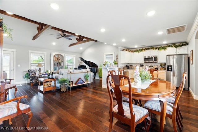 1026 Snow Goose Way, Barling, AR 72923 - dining room featuring visible vents, baseboards, and dark wood finished floors