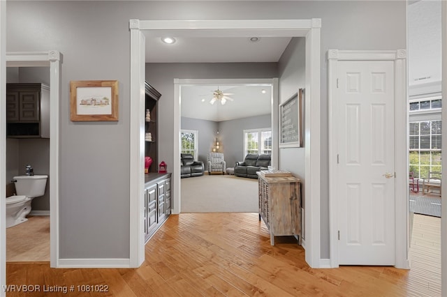 25 Shibley Rd, Van Buren, AR 72956 - hallway with light wood-style floors, healthy amount of natural light, baseboards, and recessed lighting