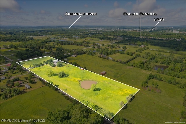 25 Shibley Rd, Van Buren, AR 72956 - overview of rural landscape with property boundaries highlighted