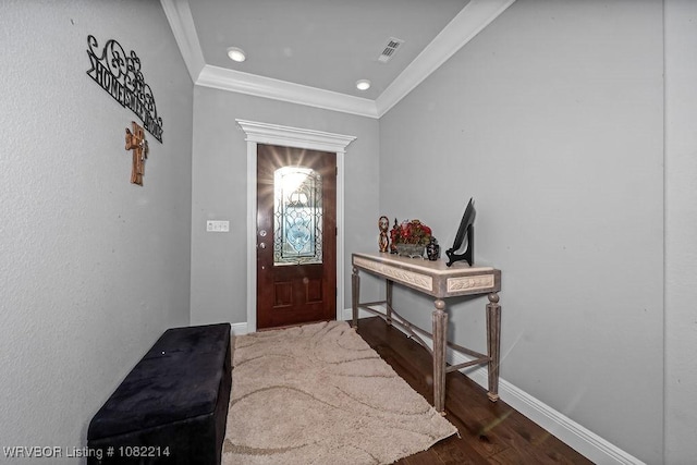 1024 Mourning Dove Way, Barling, AR 72923 - foyer with ornamental molding, wood finished floors, and recessed lighting