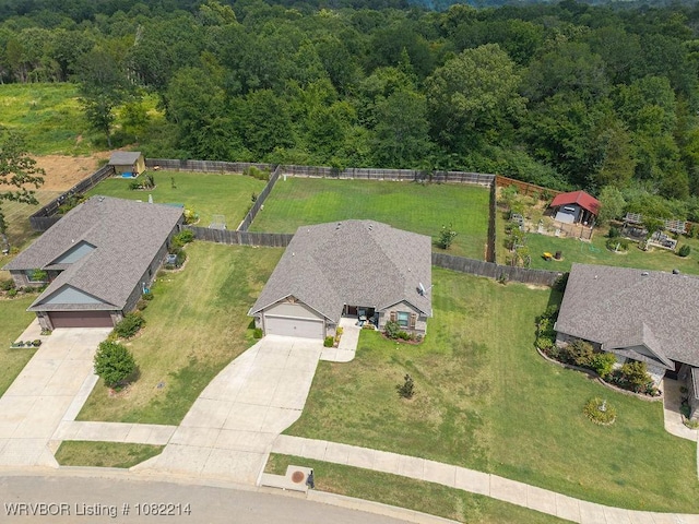 1024 Mourning Dove Way, Barling, AR 72923 - view from above of property featuring a forest