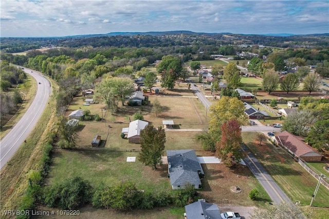 aerial view with a residential view