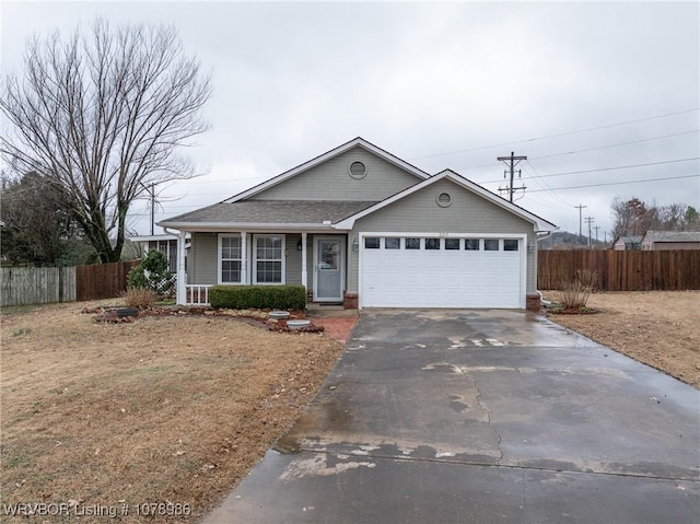 ranch-style house featuring a garage