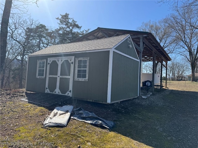 view of shed