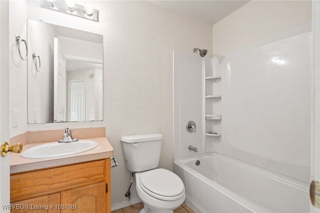 101 Saskatchewan Rd, Roland, OK 74954 - full bath featuring vanity, toilet, washtub / shower combination, and tile patterned floors