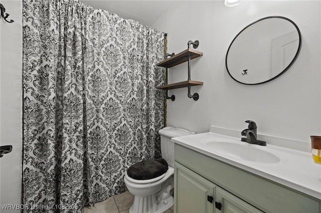 6106 Dean Rd, Alma, AR 72921 - full bathroom with vanity, tile patterned flooring, and a shower with shower curtain