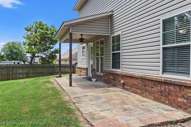 1112 Persimmon St, Greenwood, AR 72936 - view of patio / terrace with a ceiling fan