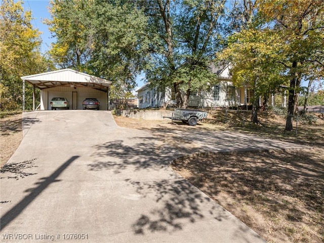 view of front of house with a carport