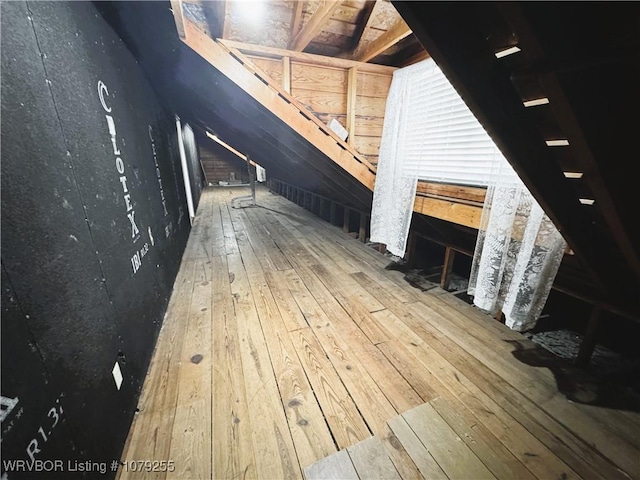 view of unfinished attic