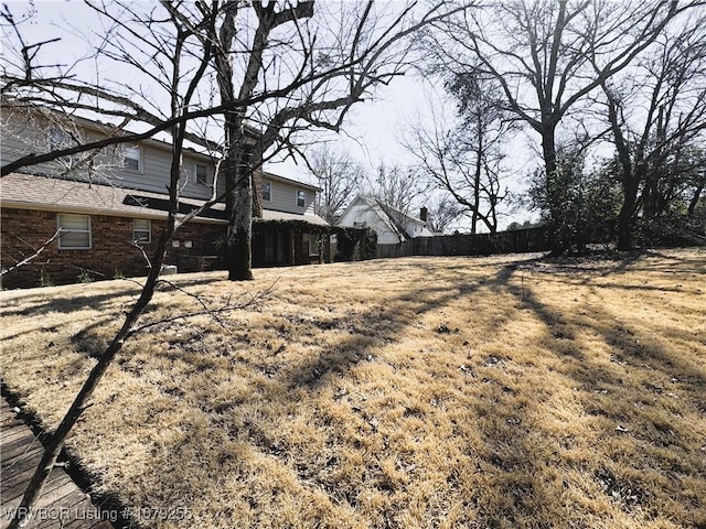 view of yard with fence