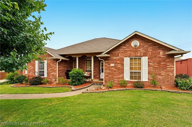 1524 Bunker Hill Ct, Van Buren, AR 72956 - ranch-style home featuring brick siding, a porch, and a shingled roof