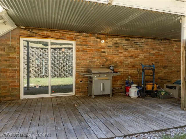 deck with area for grilling