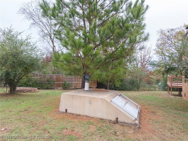 entry to storm shelter with a yard