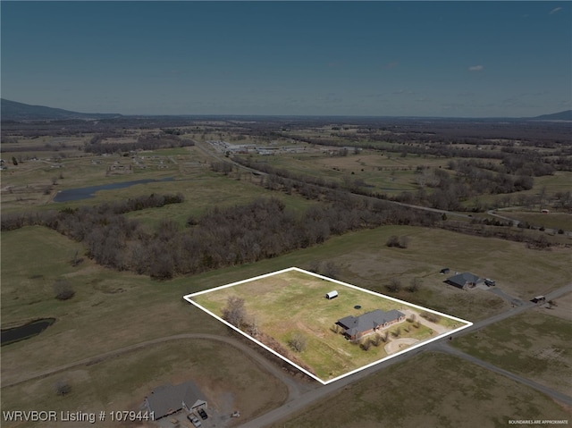 21580 Ranch Rd, Howe, OK 74940 - aerial view of sparsely populated area featuring property boundaries highlighted