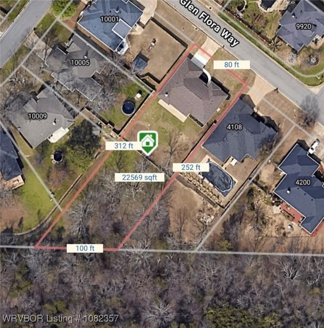 4104 Glen Flora Way, Fort Smith, AR 72908 - aerial view of property's location with property boundaries highlighted