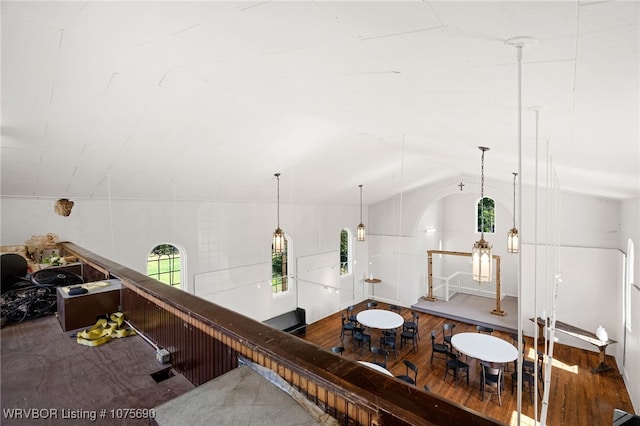 interior space with lofted ceiling