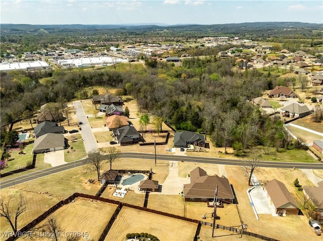 aerial view featuring a residential view