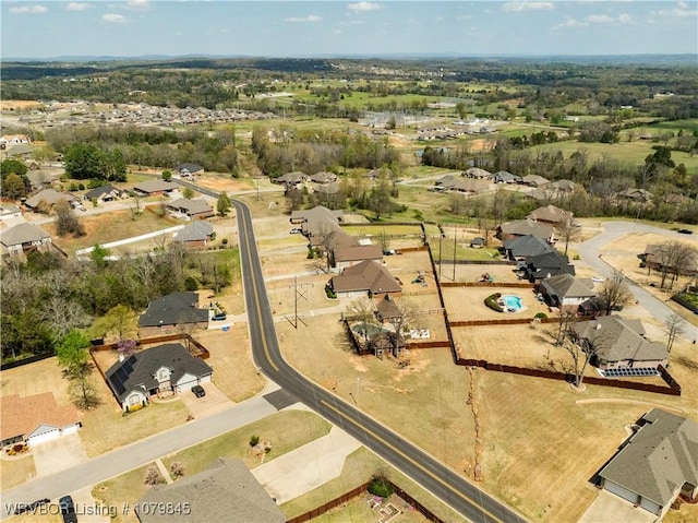 bird's eye view with a residential view