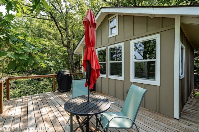799 Sugar Maple Bnd, Rudy, AR 72952 - wooden terrace featuring a grill