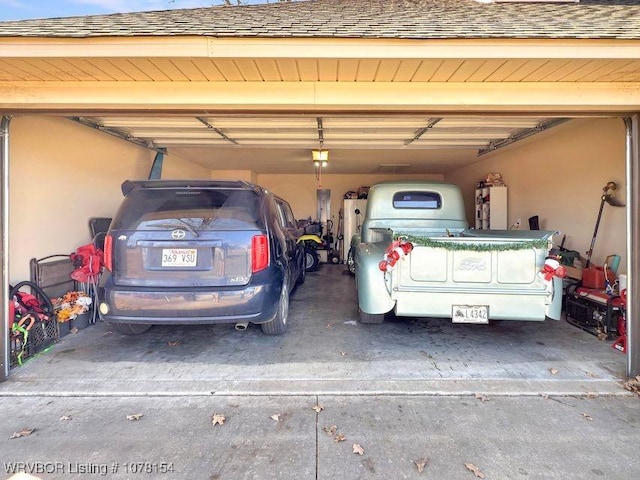 view of garage