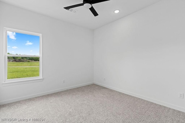 1317 Big Oak Dr, Alma, AR 72921 - carpeted empty room featuring visible vents, baseboards, a ceiling fan, and recessed lighting