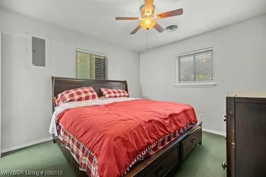 204 Cornell Ave, Fort Smith, AR 72908 - bedroom with carpet, ceiling fan, and electric panel