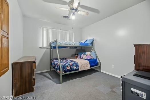 204 Cornell Ave, Fort Smith, AR 72908 - bedroom featuring carpet floors and a ceiling fan