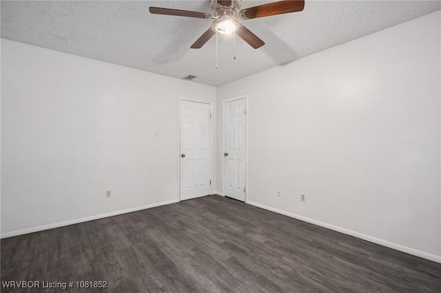 3232 Edinburgh Dr, Fort Smith, AR 72908 - unfurnished room with dark wood finished floors, a textured ceiling, and ceiling fan