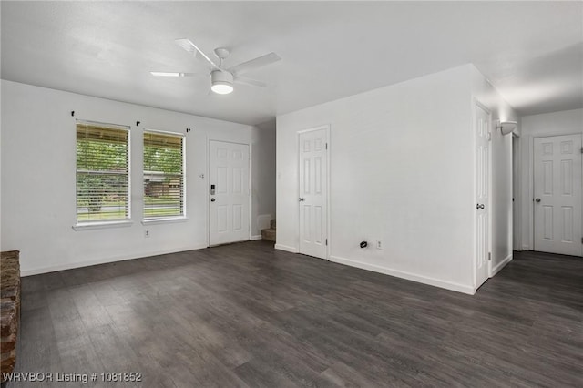 3232 Edinburgh Dr, Fort Smith, AR 72908 - empty room featuring dark wood finished floors and a ceiling fan