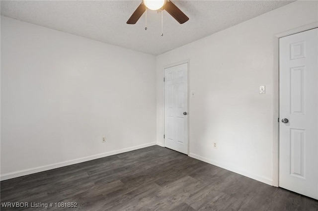 3232 Edinburgh Dr, Fort Smith, AR 72908 - empty room with a ceiling fan, dark wood-style floors, and a textured ceiling