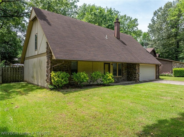3232 Edinburgh Dr, Fort Smith, AR 72908 - view of front of property featuring stone siding, a chimney, driveway, and a shingled roof