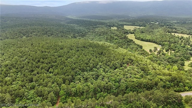 33971 Holson Valley Rd, Wister, OK 74966 - drone / aerial view of a heavily wooded area and a mountain backdrop