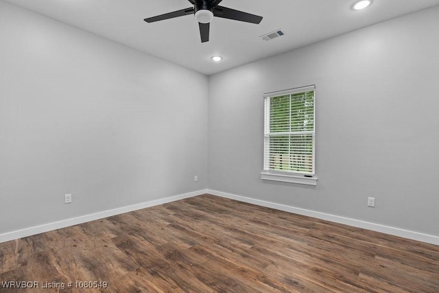 8208 Shaver Rd, Lavaca, AR 72941 - spare room with recessed lighting, visible vents, ceiling fan, and baseboards