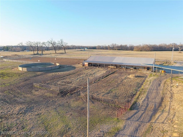 aerial view with a rural view